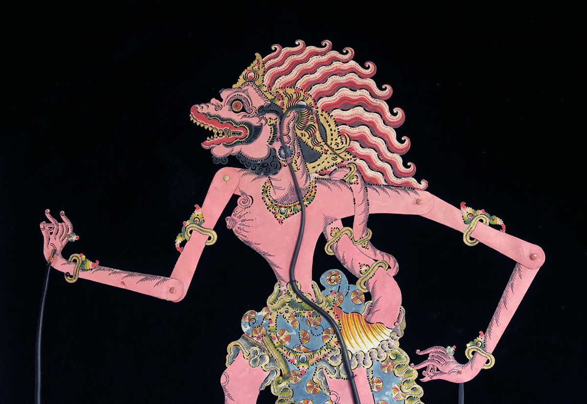 "Buta (Ogre) Rambut Geni" Antique "Wayang Kulit" Javanese Shadow Puppet