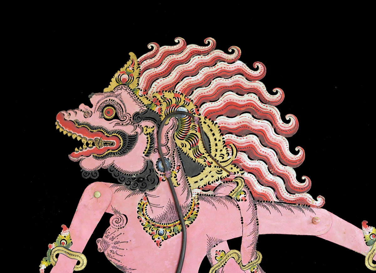 "Buta (Ogre) Rambut Geni" Antique "Wayang Kulit" Javanese Shadow Puppet