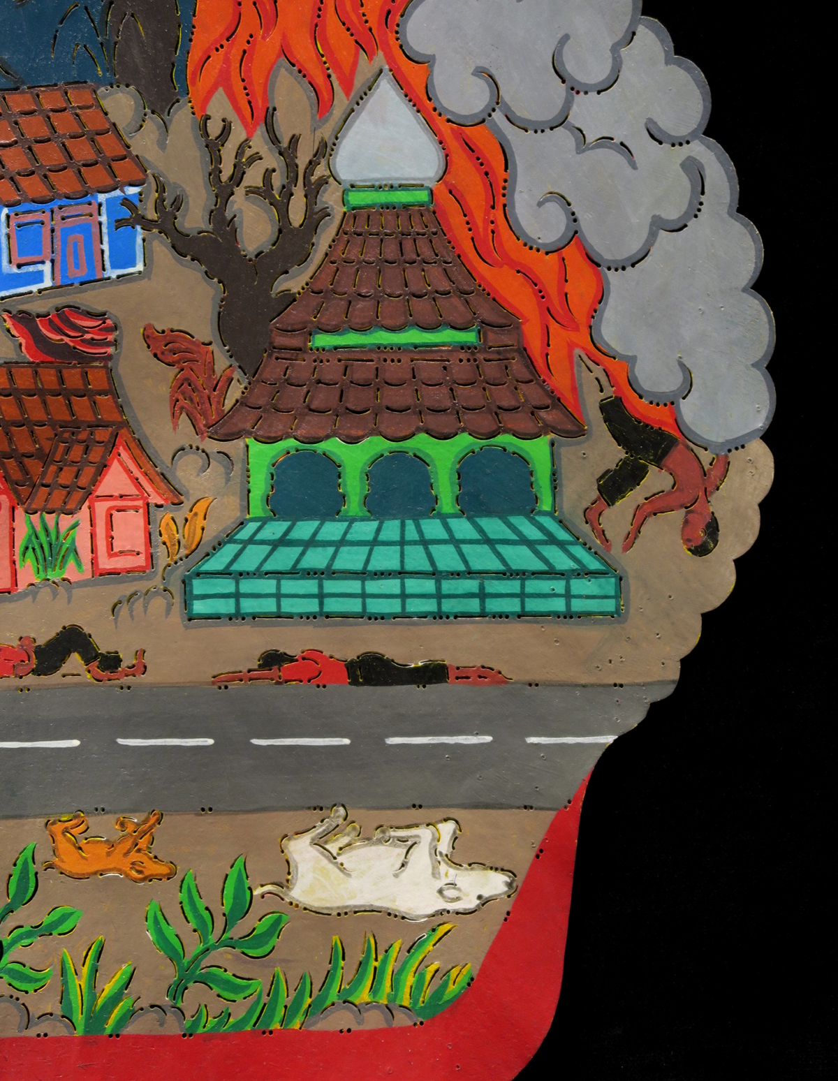 Eruption of Mt. Merapi Volcano "Kayon" - "Wayang Kulit" Javanese Shadow Puppet by Tri Suwarno