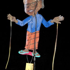 "Mbah Marijan" (The Volcano Keeper) "Wayang Kulit" Javanese Shadow Puppet by Tri Suwarno