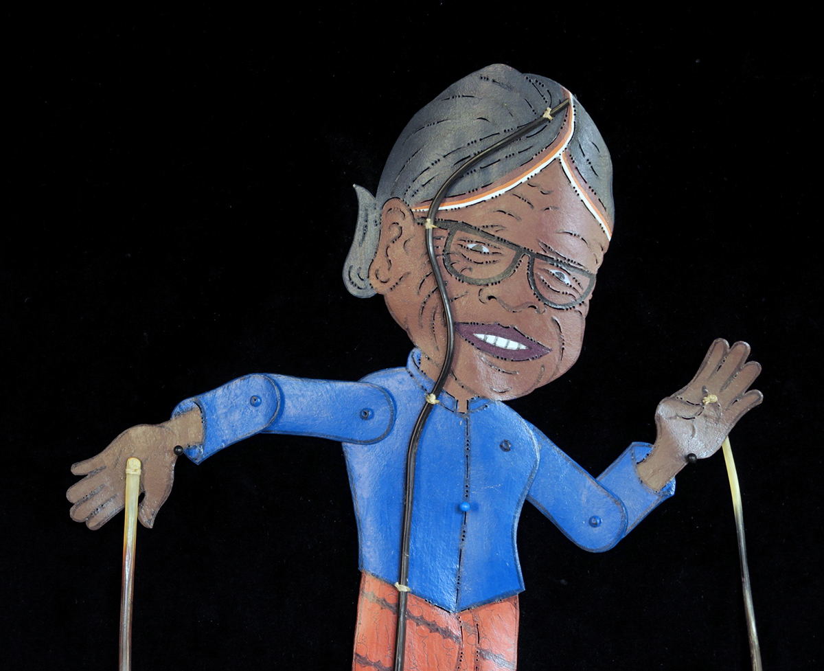 "Mbah Marijan" (The Volcano Keeper) "Wayang Kulit" Javanese Shadow Puppet by Tri Suwarno