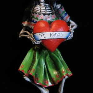 Calavera with a Heart - Retablo figure