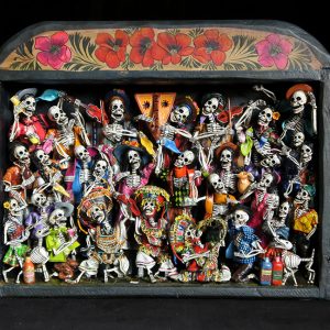 Danza Tijeres de Esqueletos (Dance of the Scissors) - Retablo