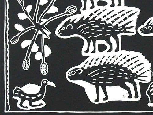 Porcupines - Linocut print
