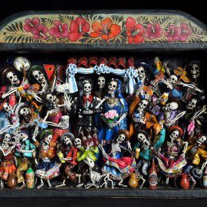 Boda de los Muertos (Skeleton Wedding) - Retablo