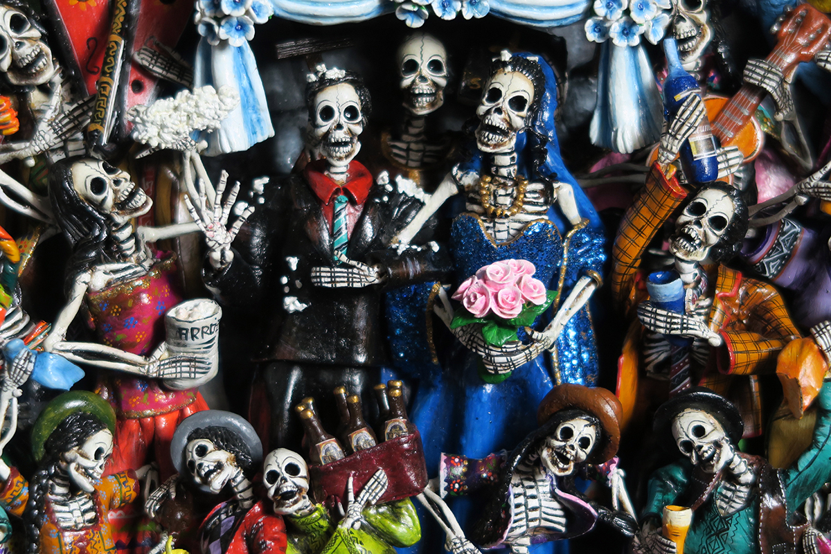 Boda de los Muertos (Skeleton Wedding) - Retablo
