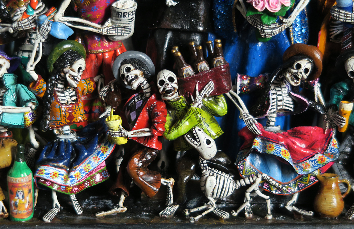 Boda de los Muertos (Skeleton Wedding) - Retablo