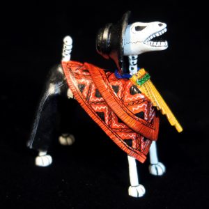 Pan-pipe Calavera Dog - Retablo Figure