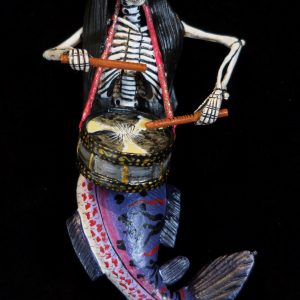 Sirena Calavera Drummer - retablo figure