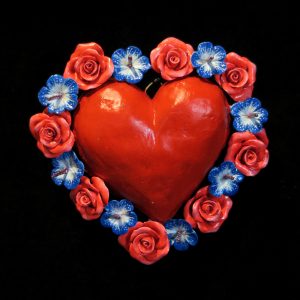 Heart with Flowers Retablo Ornament