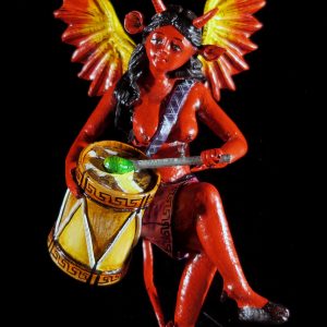 Diabla Drummer - retablo sculpture