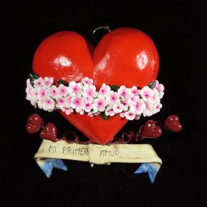 "Mi Primer Amor" (My first love) Retablo Heart Ornament