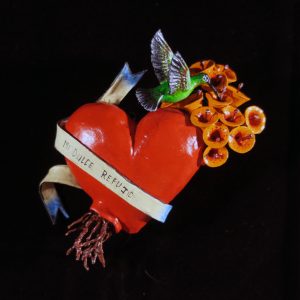 "Mi Dulce Refugio" (My sweet refuge) Retablo Heart Ornament