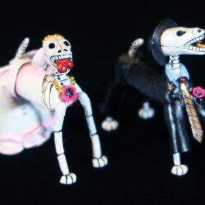 Calavera Novios Dogs - Retablo Figures
