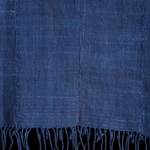 Indigo dyed strip-weave cotton cloth