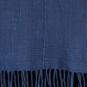Indigo dyed strip-weave cotton cloth