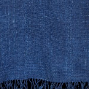 Indigo dyed strip-weave cotton cloth