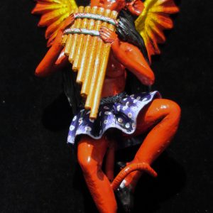 Diabla with Panpipes - retablo sculpture