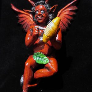 Diablo with Guiro - retablo sculpture