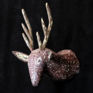 Polish Folk Art Carved Deer Head