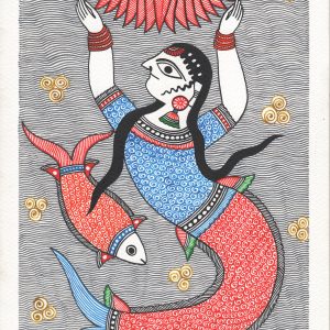 Matasya Kanya (mermaid with lotus and fish)