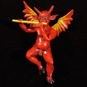 Devil with a Flute - Retablo Sculpture