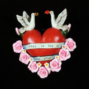 "Eres la Luz de mis Ojos" (You are the light of my eyes) Retablo Heart Ornament