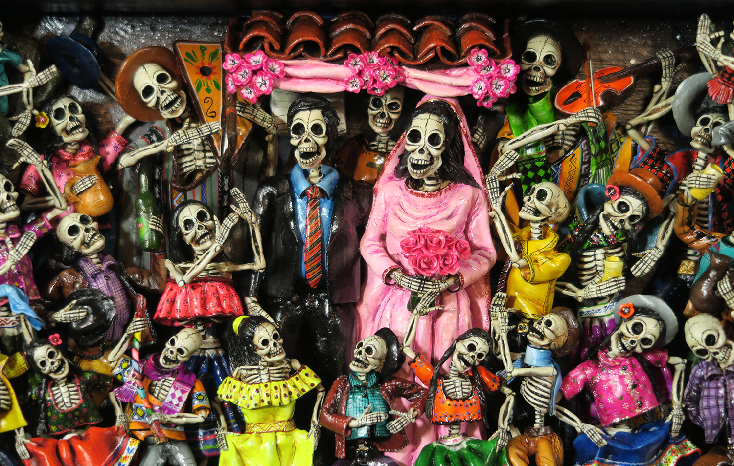 Boda de los Muertos (Skeleton Wedding - version 6) - Retablo