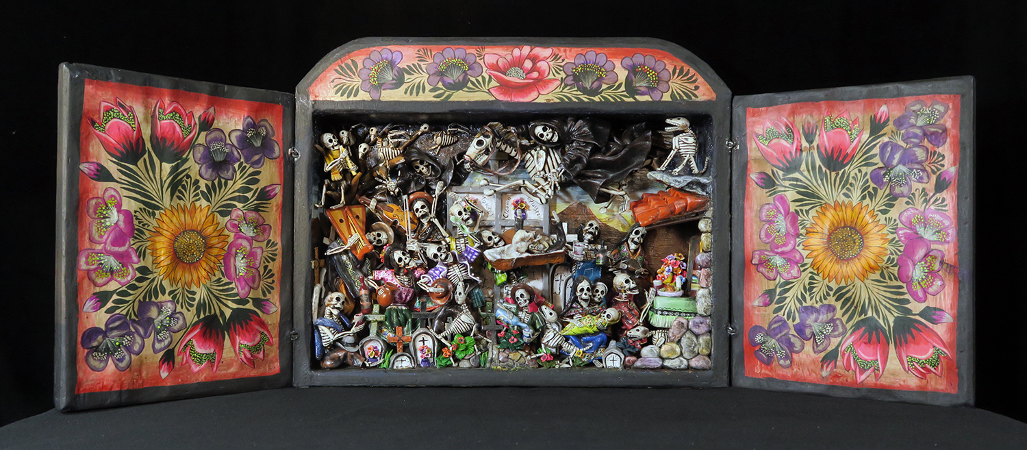 Party in the Cemetery - Day of the Dead Retablo (Version 18)