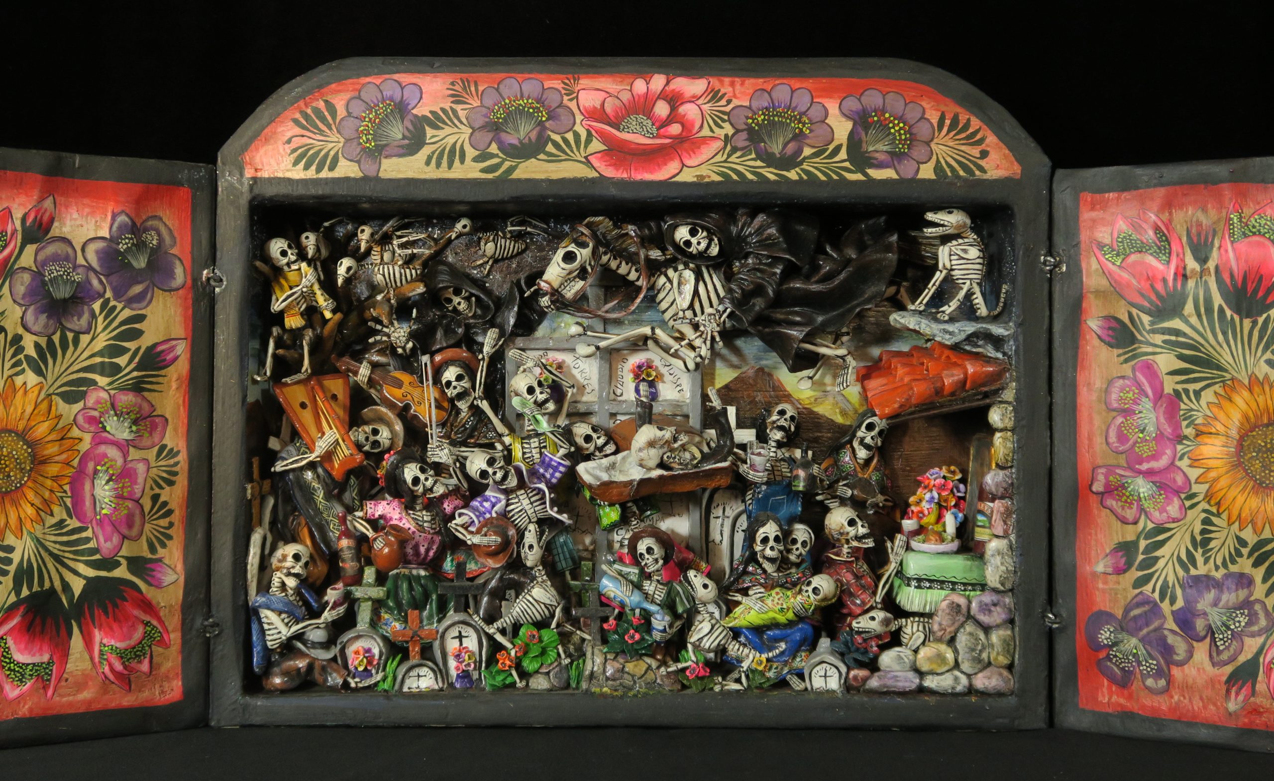 Party in the Cemetery - Day of the Dead Retablo (Version 18)