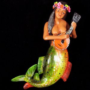 La Sirena with Mandolin - Retablo Ornament