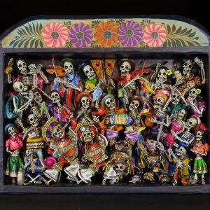 Danza Tijeres de Esqueletos (Dance of the Scissors) Retablo (version 5)