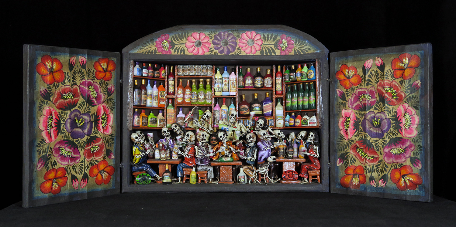 Cantina de los Muertos (Cantina of the Dead) Retablo (version 6)