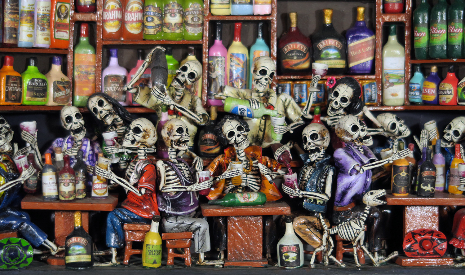 Cantina de los Muertos (Cantina of the Dead) Retablo (version 6)