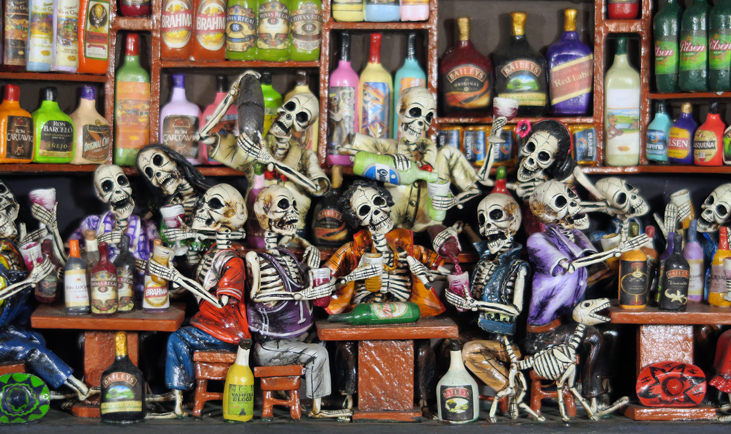 Cantina de los Muertos (Cantina of the Dead) Retablo (version 6)