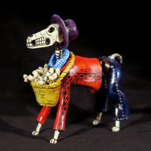 Calavera Bone-seller Dog - Retablo Figure