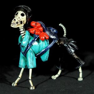 Calavera Valentine Dog - Retablo Figure