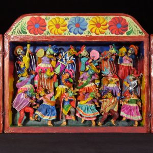 Masked Carnaval Musicians (Fiesta) - Retablo