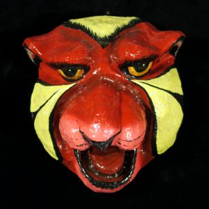 Red and Yellow Jaguar Carnival Mask