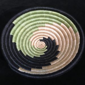 Small Green, Black and Tea Spiral basket