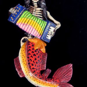 Calavera Sirena Acordionista - retablo figure