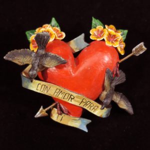 "Con Amor Para Ti" (With love for you) Retablo Heart Ornament