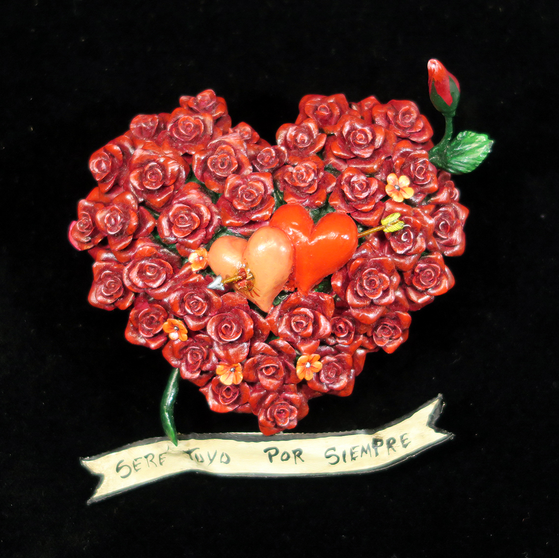 "Sere Tuyo Por Siempre" (I will be yours for always) Retablo Heart Ornament