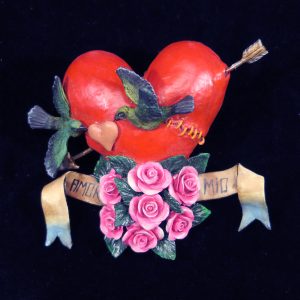 "Amo Mio" (My Love) Retablo Heart Ornament