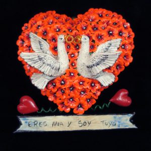 "Eres Mia y Soy Tuya" (You are Mine and I am Yours) Retablo Heart Ornament
