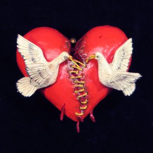 Mending a Broken Heart - Retablo Heart Ornament