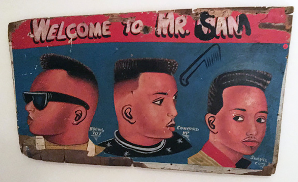 "Welcome to Mr. Sam" - Barber Sign