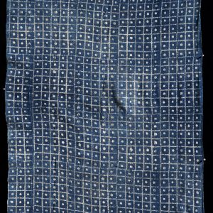 "Cowrie Shell" Indigo resist-dyed strip-weave cotton cloth