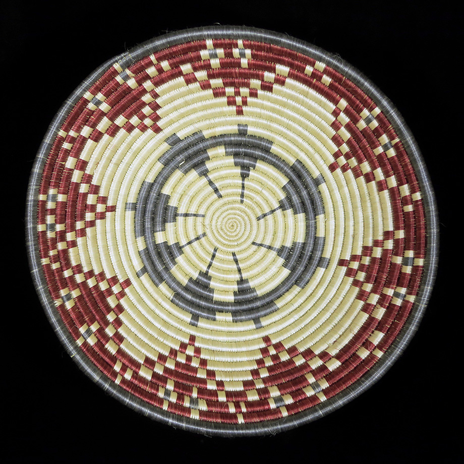 Grey, Red and Natural Flower Petal Basket