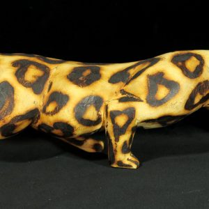 Stalking Leopard wood sculpture